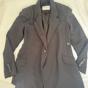 Babaton Black Single-Button Tailored Mini Blazer Dress